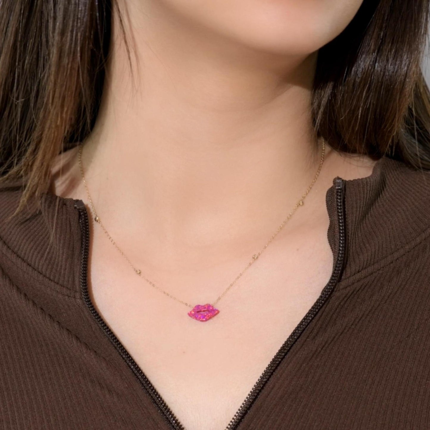 Collier en Or 18k - Bisous D'or Rose