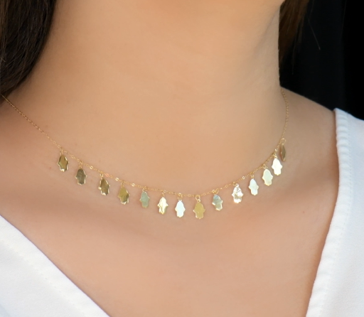 Collier orné de motifs de Khmissat en Or 18k