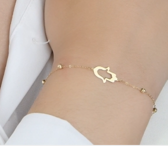 Bracelet Gourmette Khmissa en Or 18k