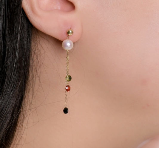 Boucles D'oreilles '' EVA '' en Or 18k